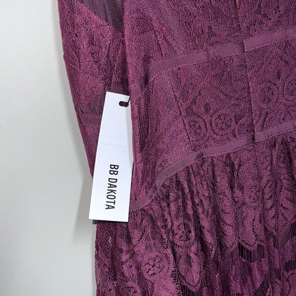 NWT BB DAKOTA X STEVE MADDEN Women's Galena Lace Fit N Flare Dress Womens Sz 2 - Picture 4 of 8